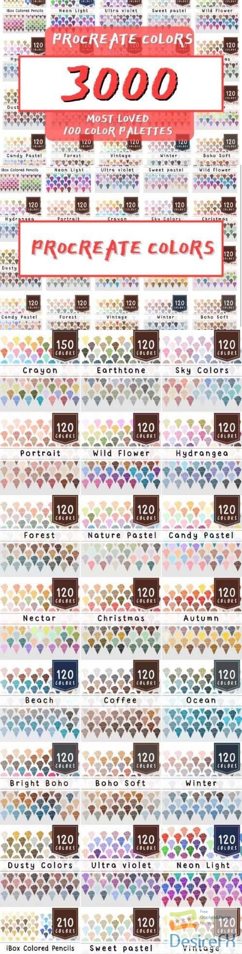 Color Bundle - 3000 Procreate Colors