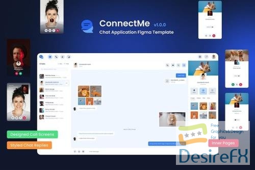 ConnectMe I Chat Application figma template