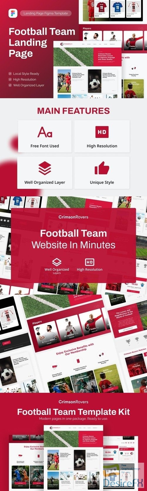 Crimson Rovers - Football Team Landing Page Figma