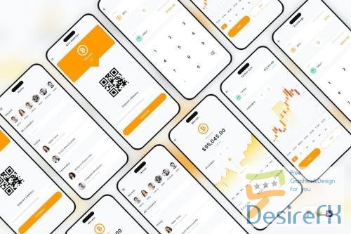 Cryptocurrency Personal Wallet Mobile App UI Kit