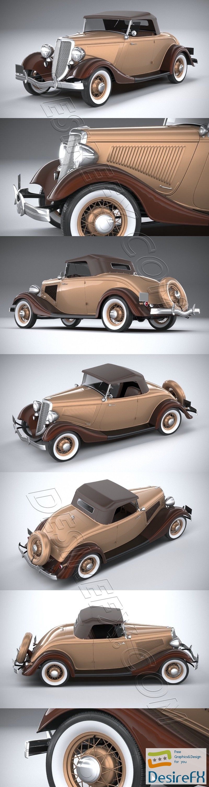 Ford Roadster 1934 3D Model