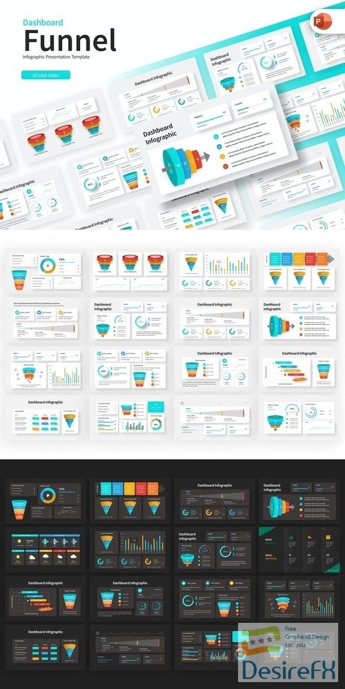 Funnel Dashboard Infographic PowerPoint Template