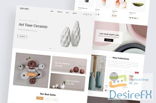 Gramic - Vase Ceramic Website Landing Page Home