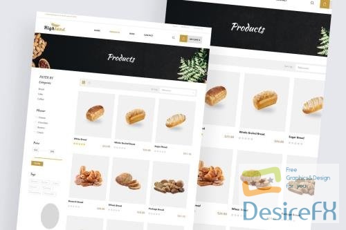Highland - Food Website Landing page Products
