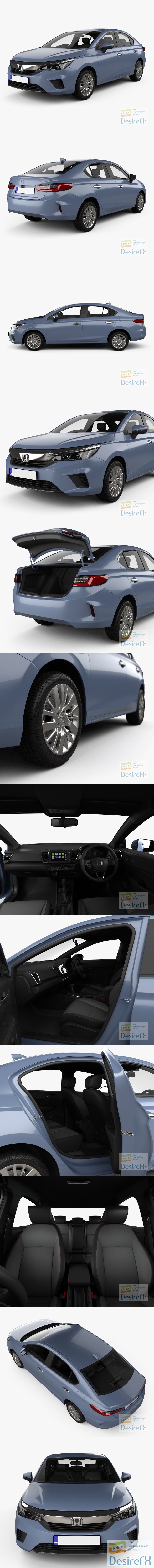 Honda City with HQ interior 2022 3D Model