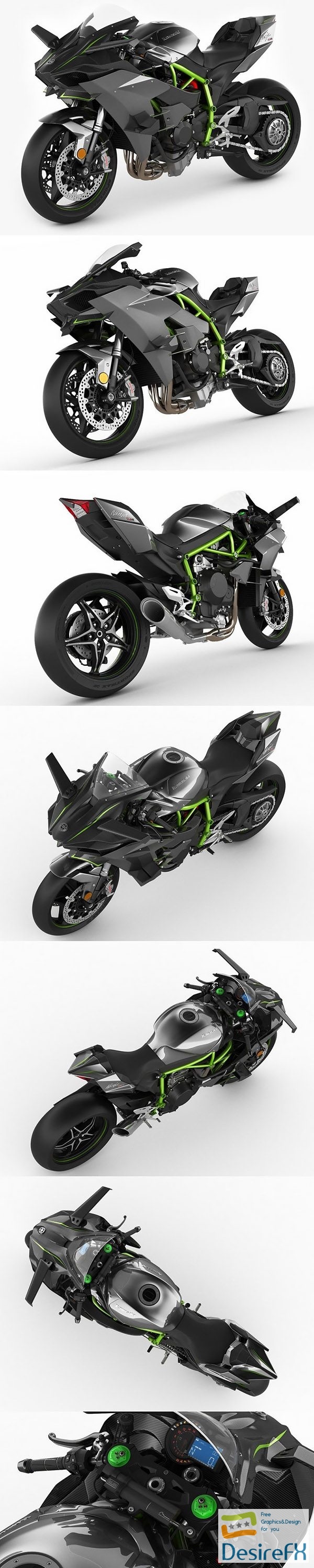 Kawasaki Ninja H2R 3D Model