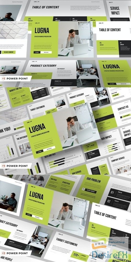 Lime Modern Strategy Business PPT, KEY and GLS Templates