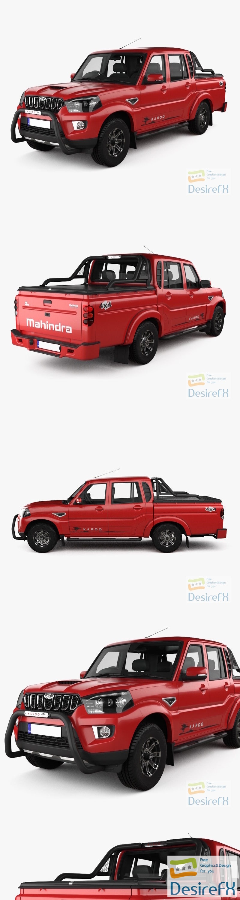 Mahindra Pik Up Double Cab Karoo 2022 3D Model