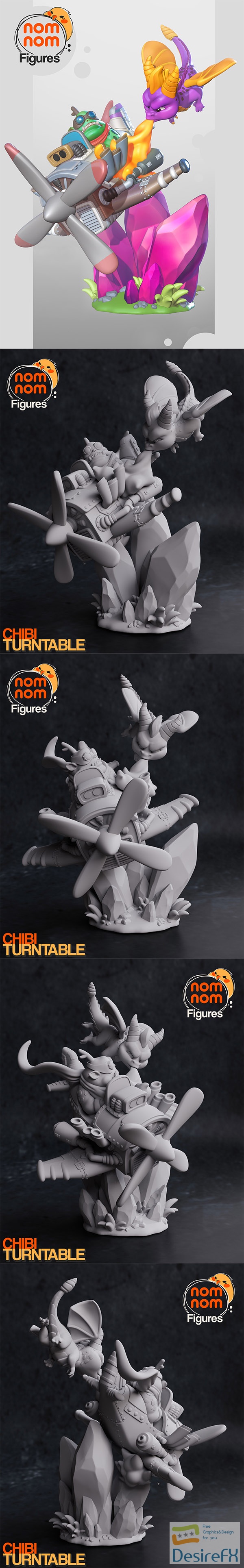 Nomnom Figures – Chibi Spyro – 3D Print