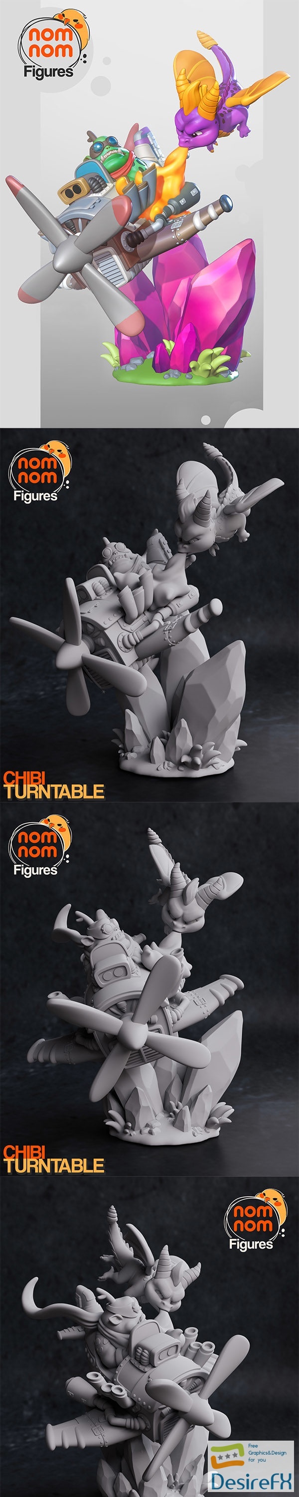 Nomnom Figures – Chibi Spyro – 3D Print