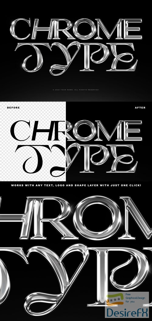 Real Chrome Type Photoshop Text Effect