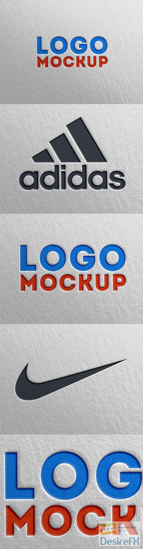 Realistic Letterpress Logo Style PSD Mockup Template