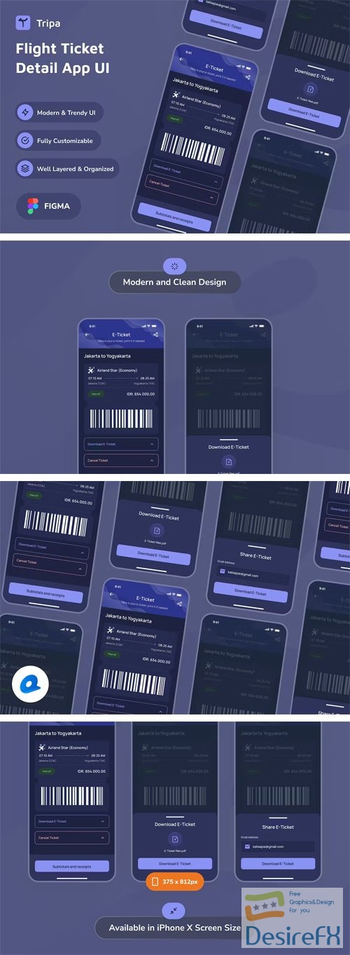 Tripa - Flight Ticket Detail App UI