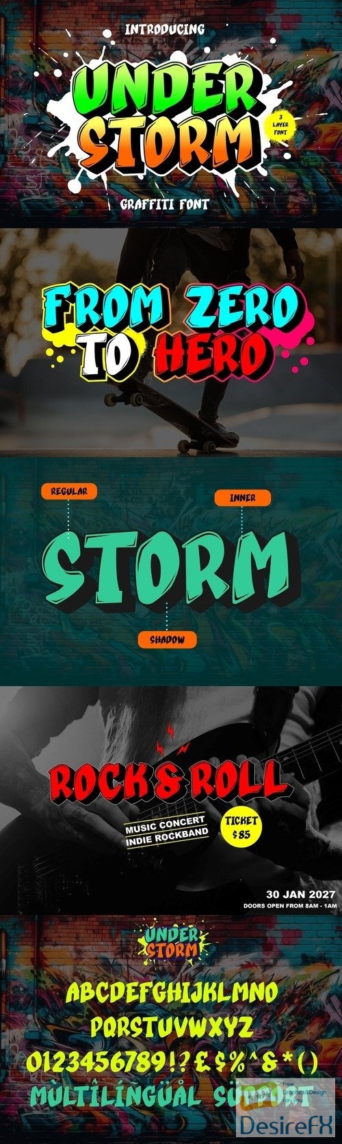 Under Storm - Layered Graffiti Font
