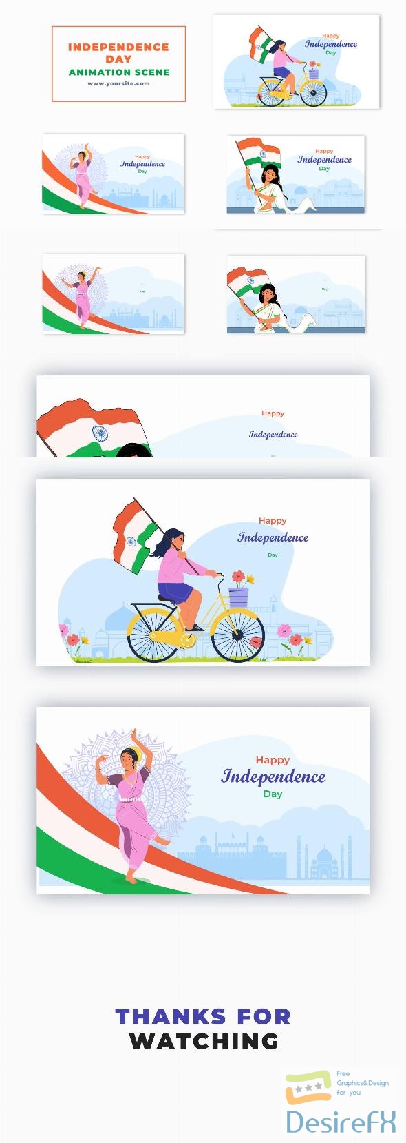 VideoHive 15th August Indian Independence Day Character Animation Scene 47273173