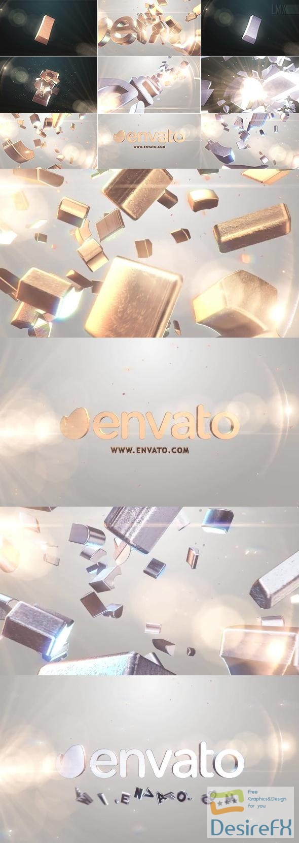 VideoHive 3D Gold And Silver Shatter Logo 7201971