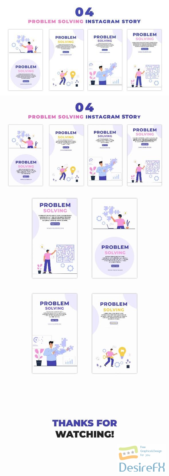 VideoHive Animated Problem Solving Flat Character Instagram Story 47440974