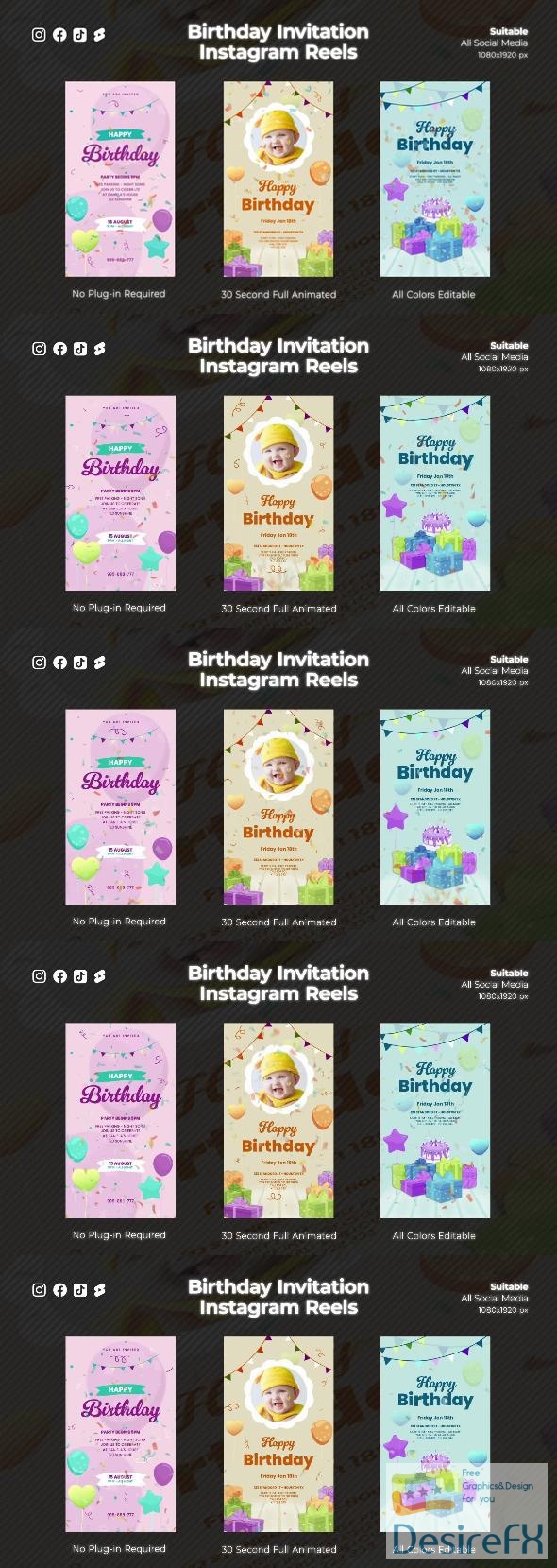 VideoHive Birthday Invitation Instagram Reels 47366336