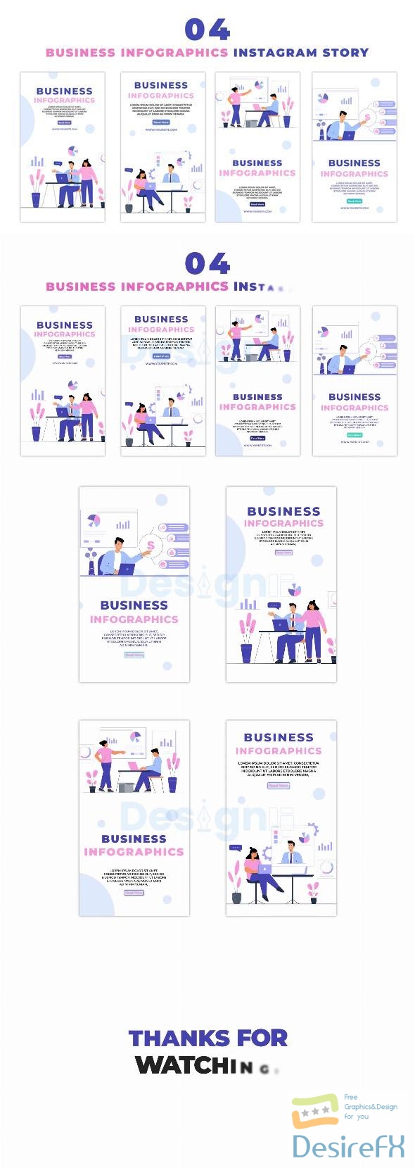 VideoHive Business Infographics Flat Character Instagram Story 47440860