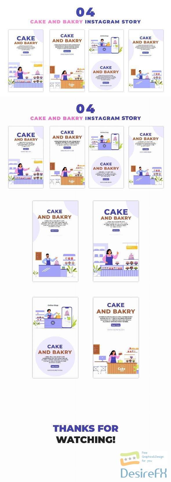 VideoHive Cake and Bakery Shop Premium Vector Instagram Story 47440760