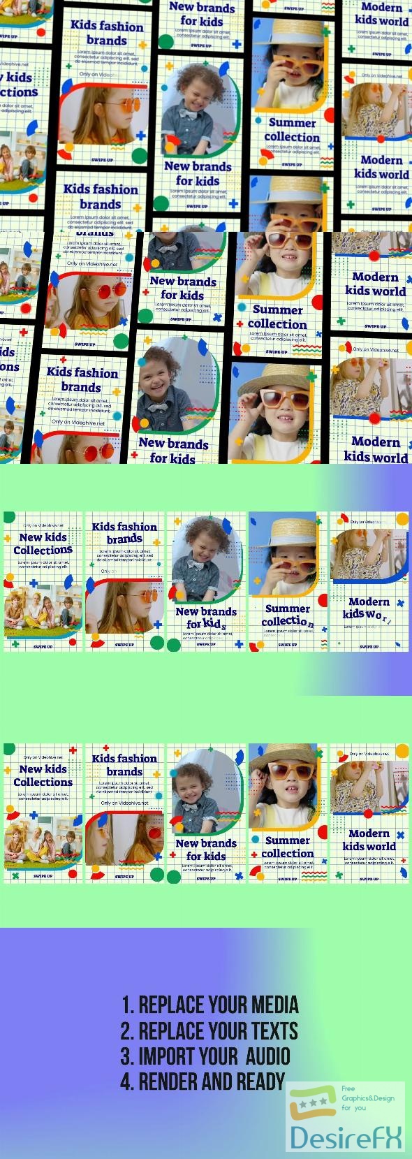 VideoHive Colorful Kids Fashion Instagram Reels 47173712