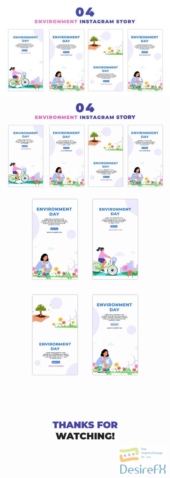VideoHive Creative Flat Character World Environment Day Instagram Story 47437770