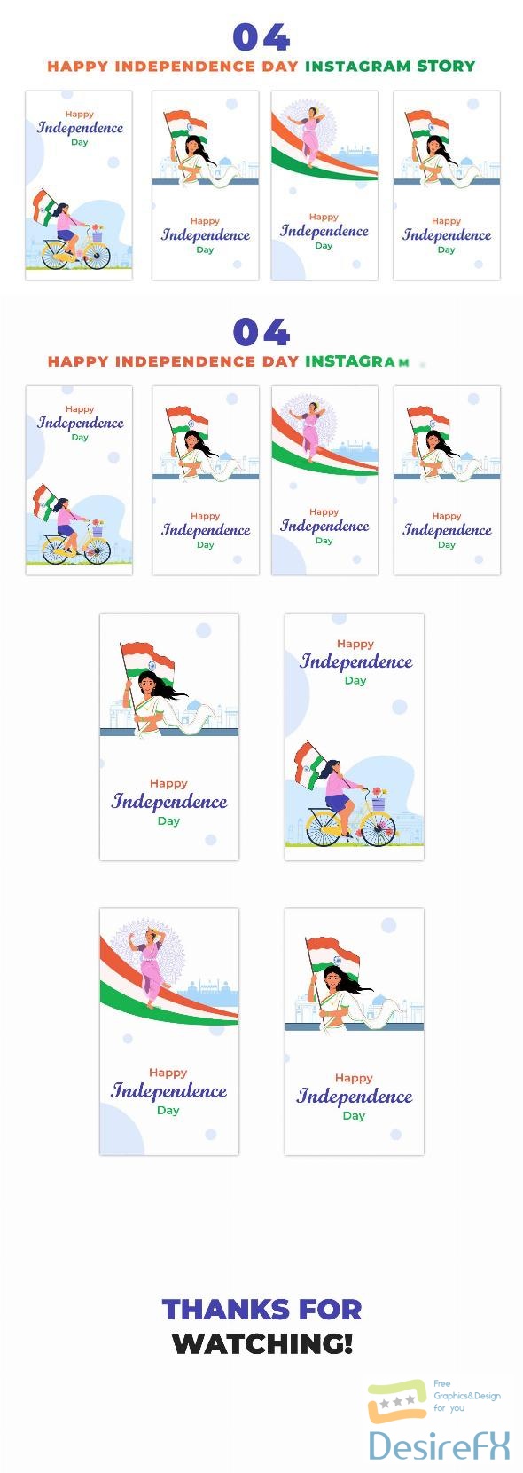 VideoHive Creative Indian Independence Day Flat Characters Instagram Story 47440061