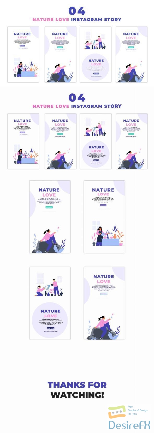 VideoHive Creative Nature Lover Flat Character Instagram Story 47440779