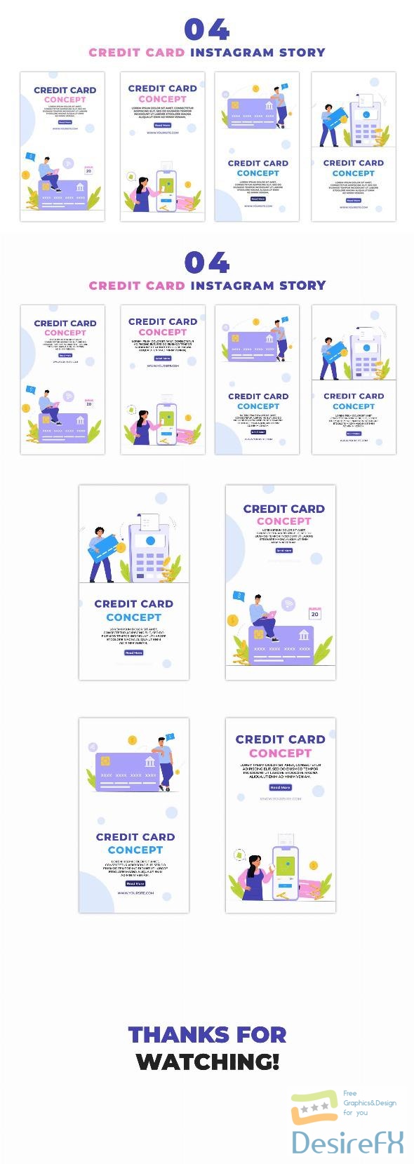 VideoHive Credit Card Using Flat Character Instagram Story 47439961
