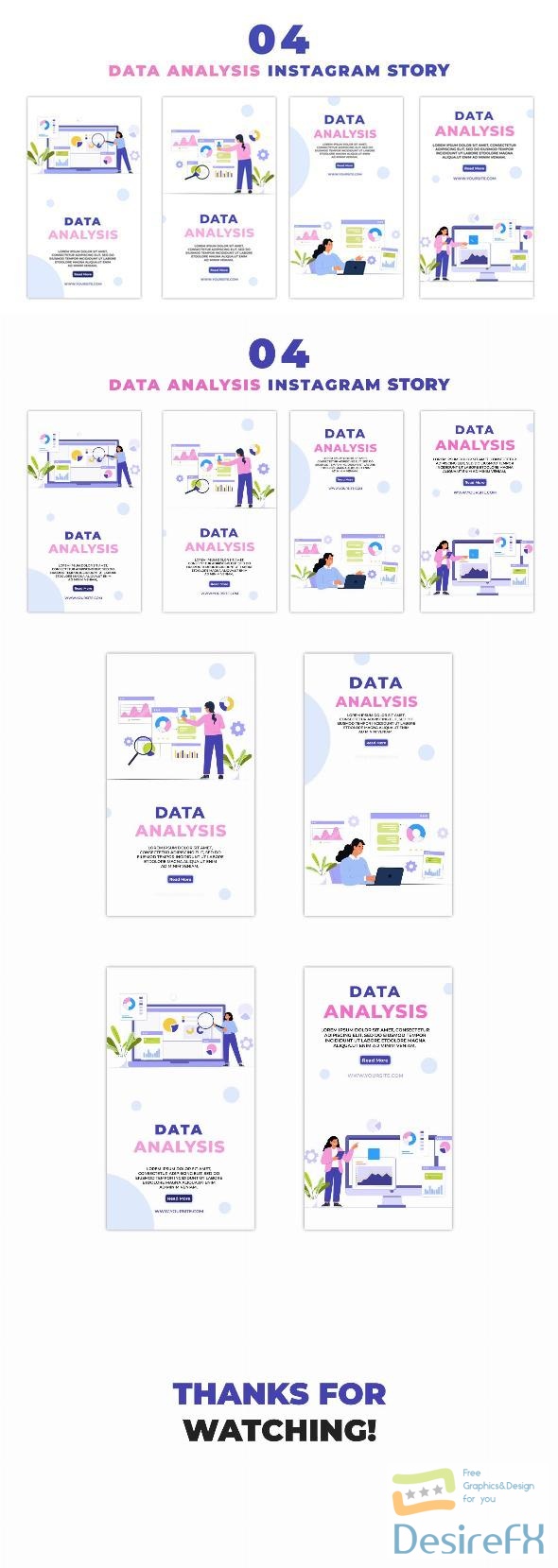 VideoHive Data Analysis 2D Flat Character Instagram Story 47439945