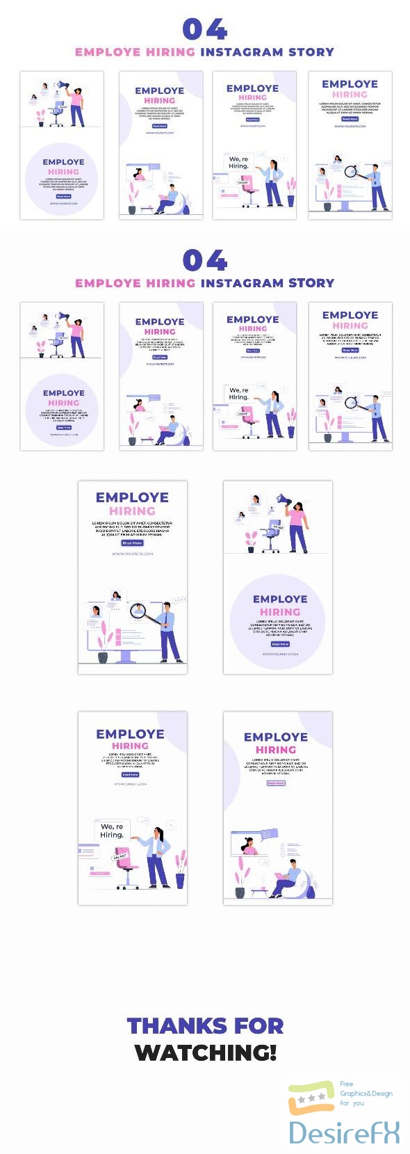 VideoHive Employee Hiring 2D Character Instagram Story 47441001