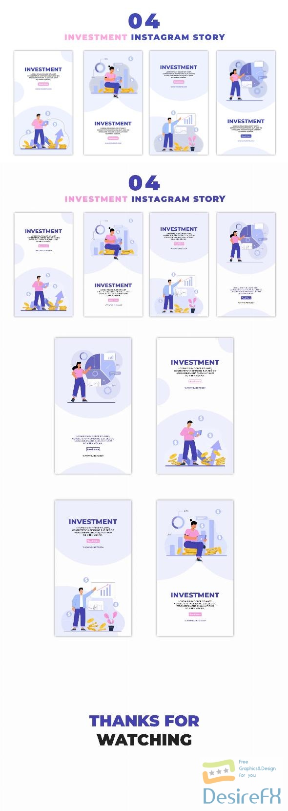 VideoHive Flat Character Analyzing Investment Instagram Story 47390259