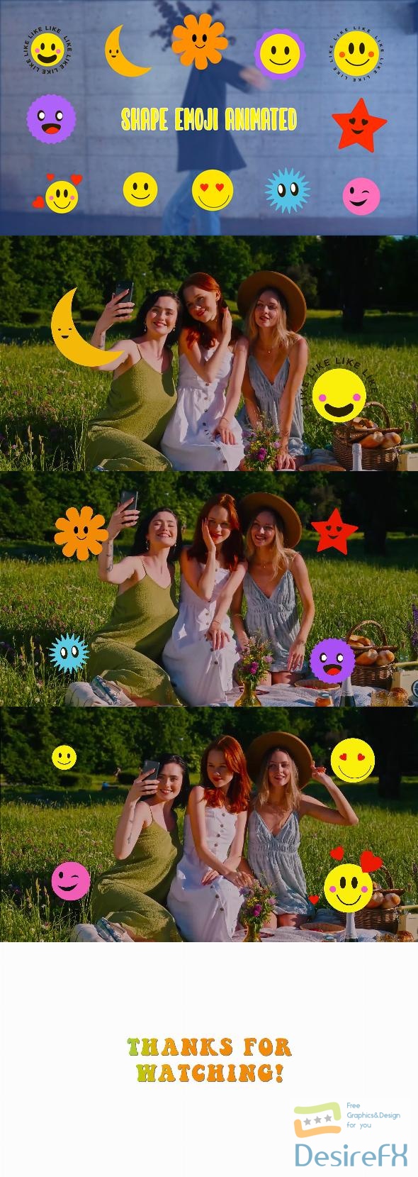 VideoHive Funny Emoji Elements Animation Scene 47251742
