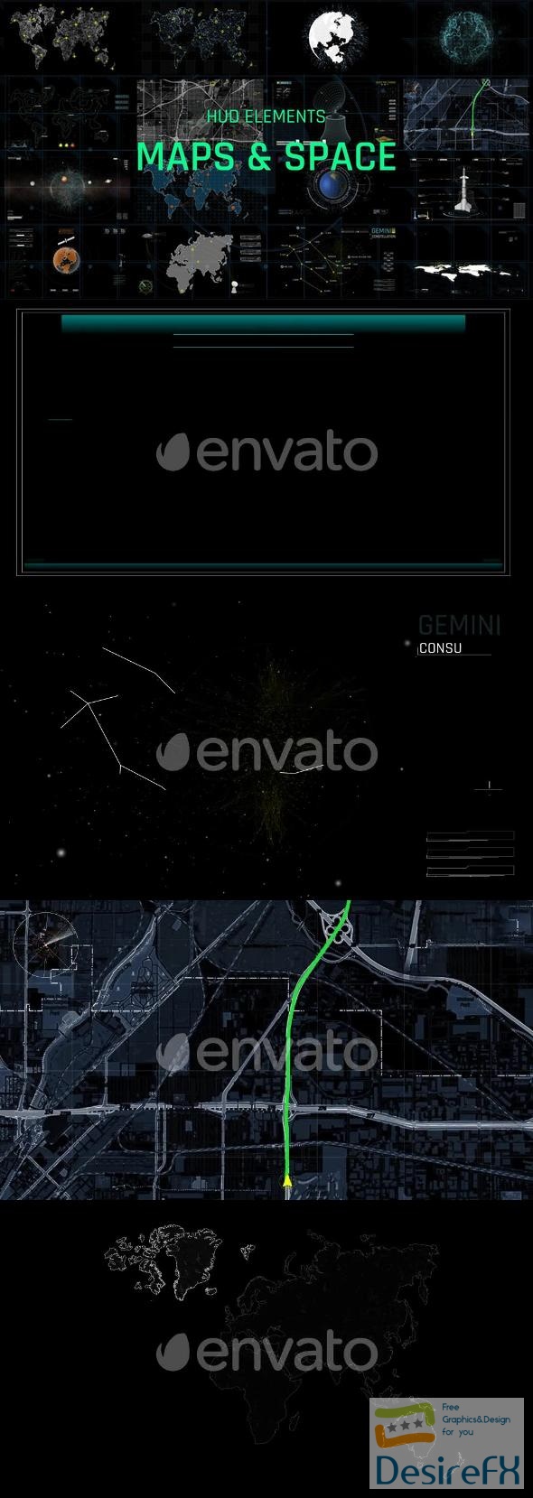 VideoHive HUD Elements Maps And Space 45088397