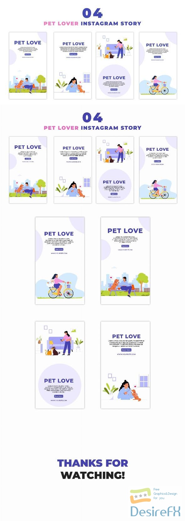 VideoHive Pet Lovers Premium Characters Instagram Story 47439345