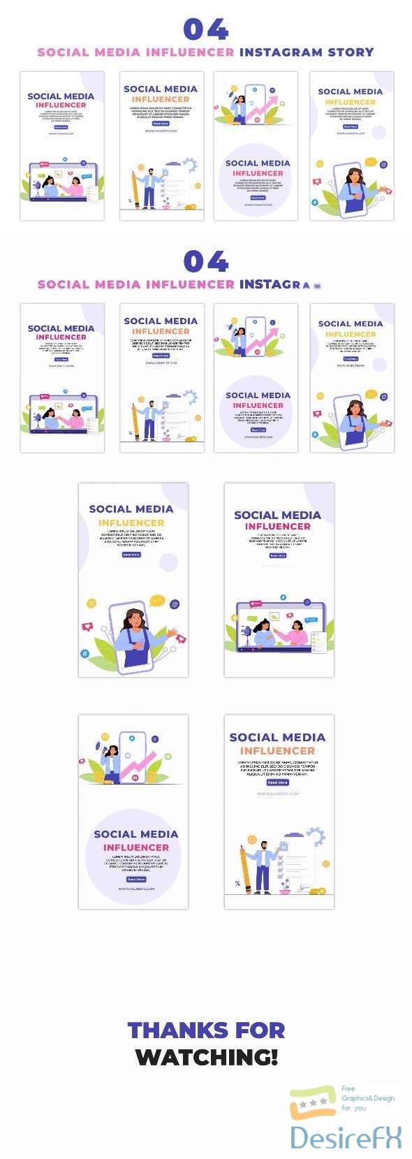 VideoHive Social Media Influencer Podcast Interviewer 2D Character Instagram Story 47439061