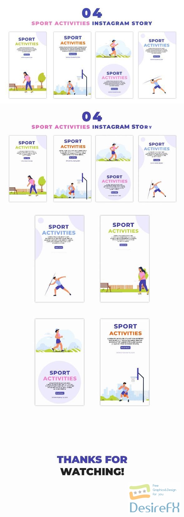 VideoHive Sports Activities Premium Vectors Instagram Story 47439316