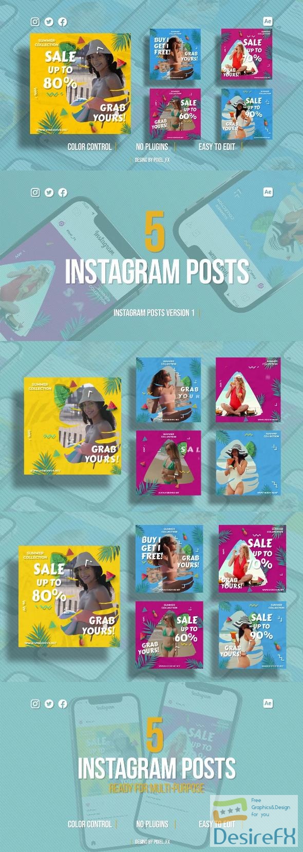 VideoHive Summer Sale Instagram Posts 46527296