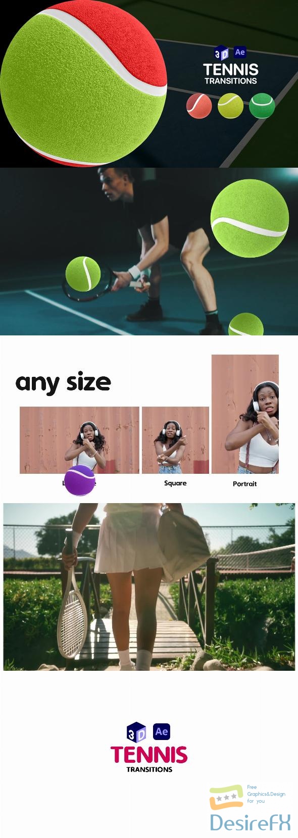VideoHive Tennis Ball Transitions for After Effects 47003546