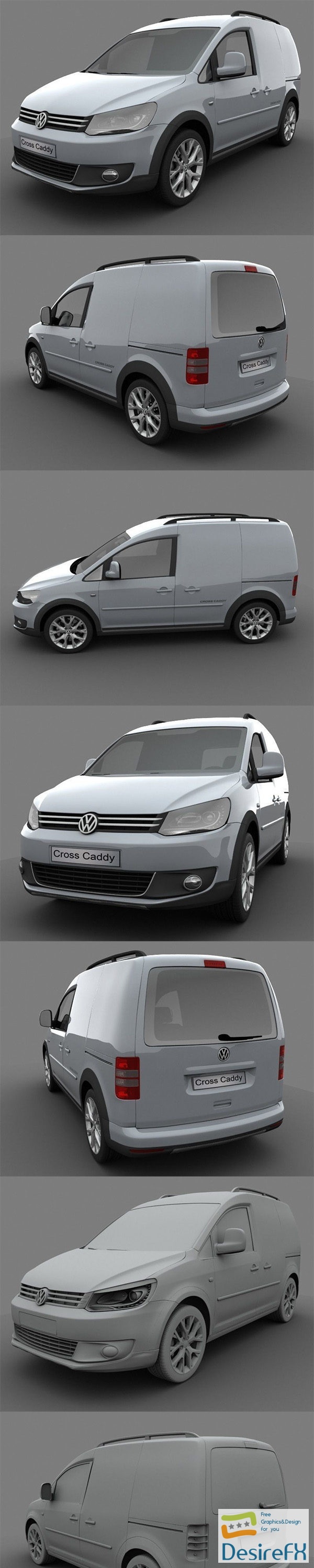Volkswagen Cross Caddy Kasten 2013 3D Model