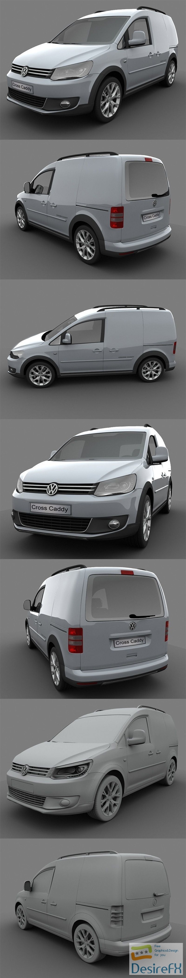 Volkswagen Cross Caddy Kasten 2013 3D Model