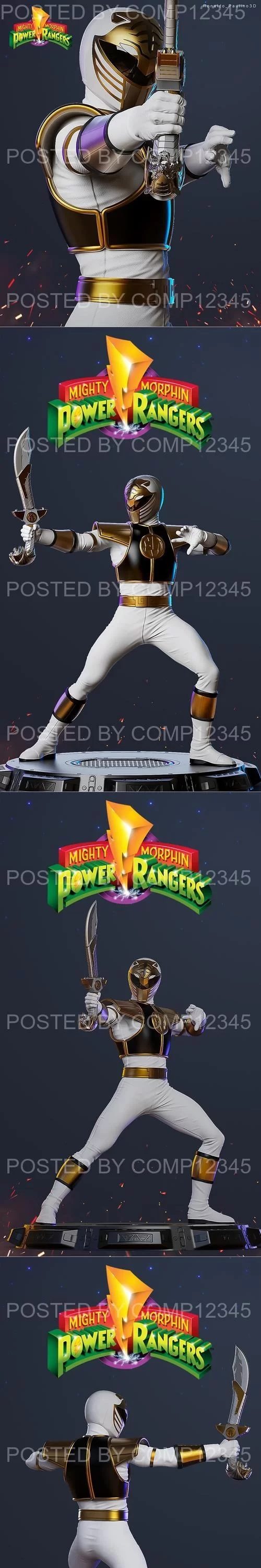 White Ranger Mighty Morphin Power 3D Print