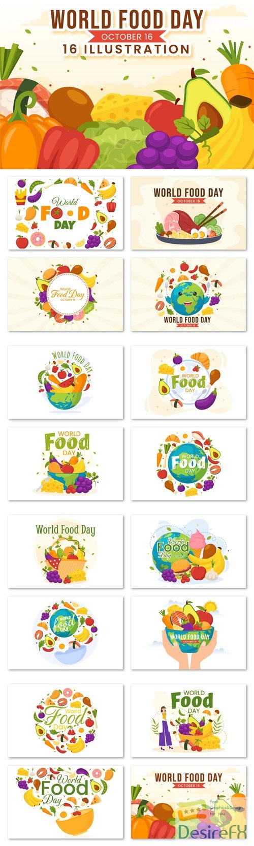 World Food Day Illustrations Pack