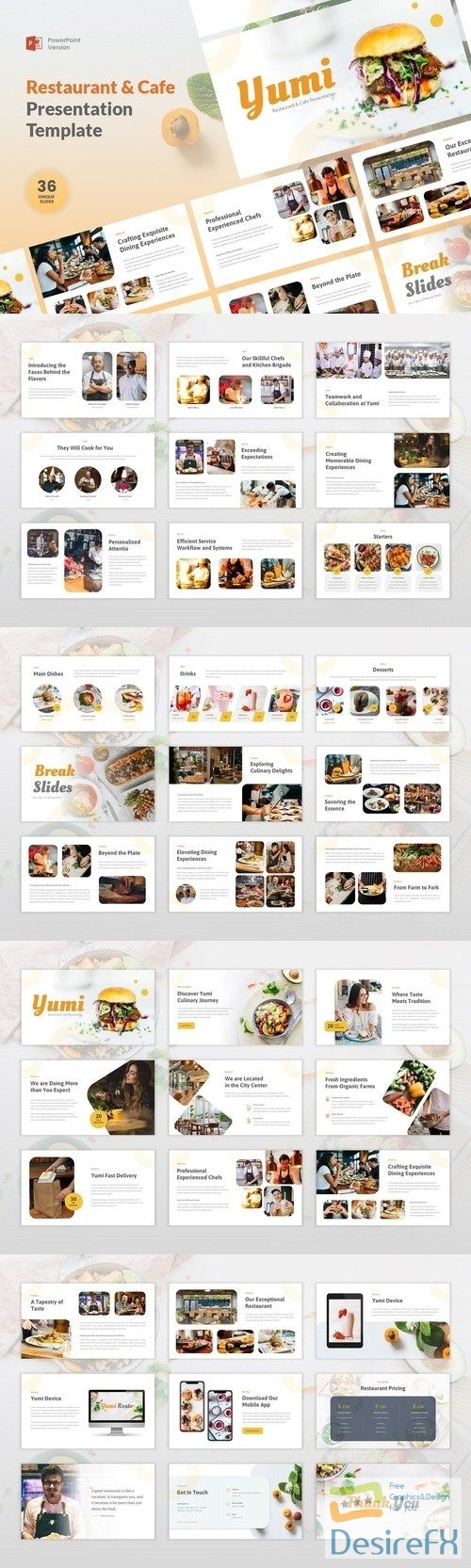Yumy - Restaurant and Cafe PowerPoint, Keynote and Google Slides Template