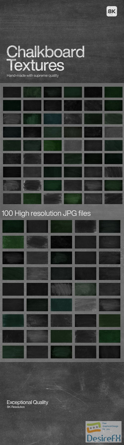 100 Chalkboard Textures 8K