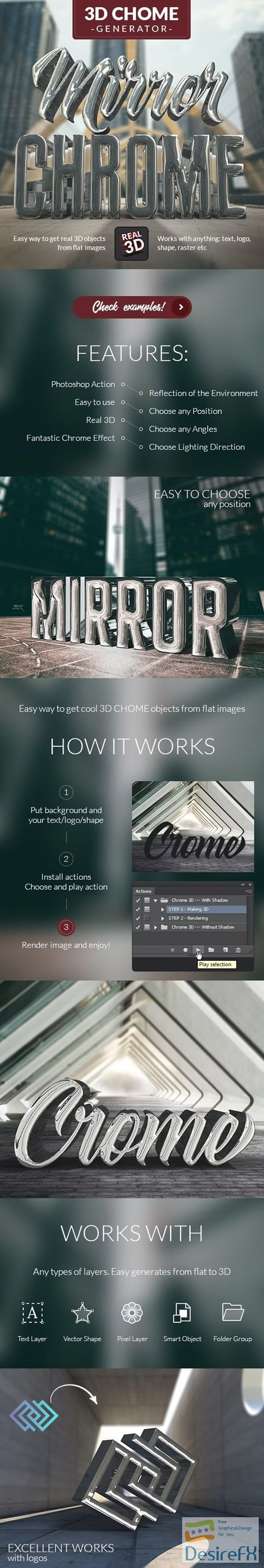3D Chrome Generator - Photoshop Action