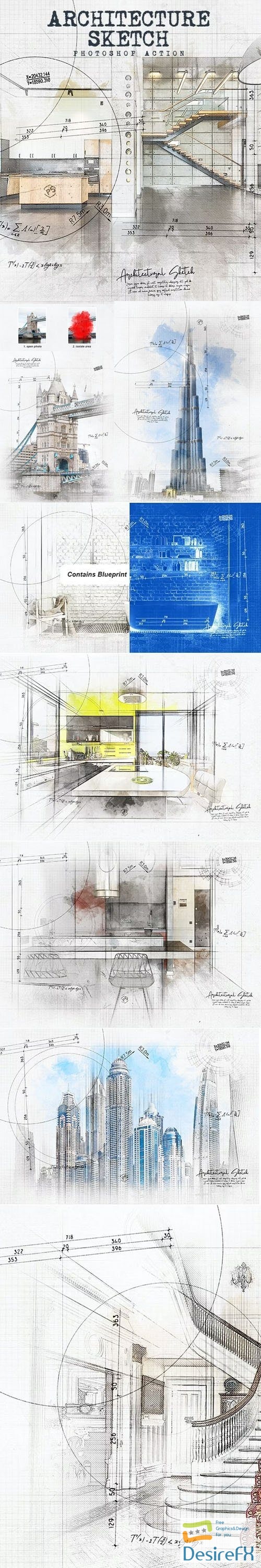 Architecture Sketch Action for Photoshop