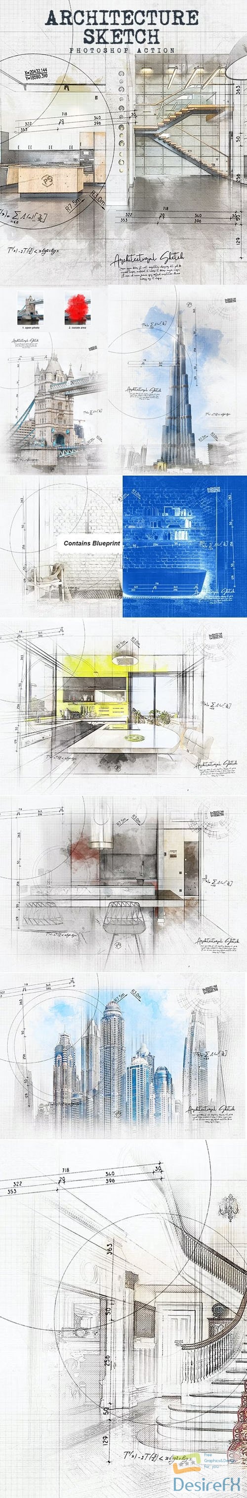 Architecture Sketch Action for Photoshop