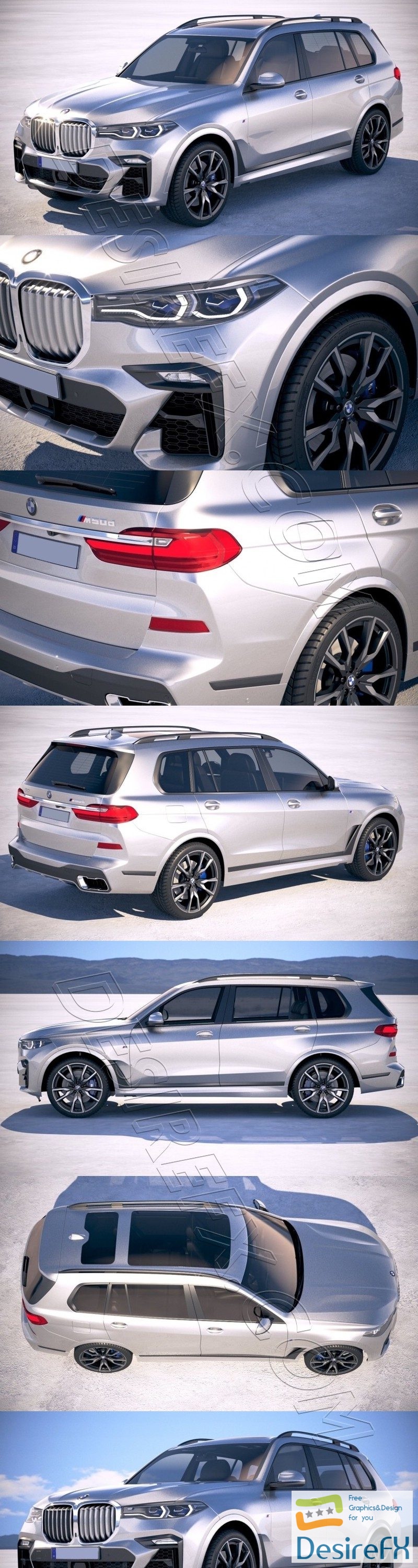 BMW X7 M-Sport 2019 3D Model