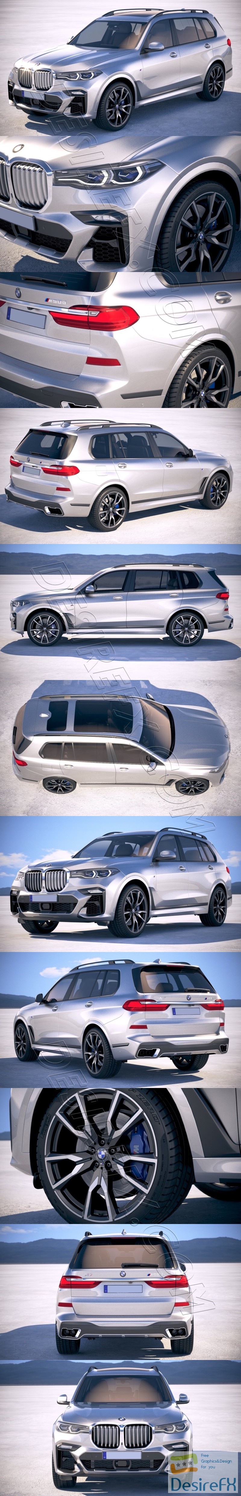 BMW X7 M-Sport 2019 3D Model